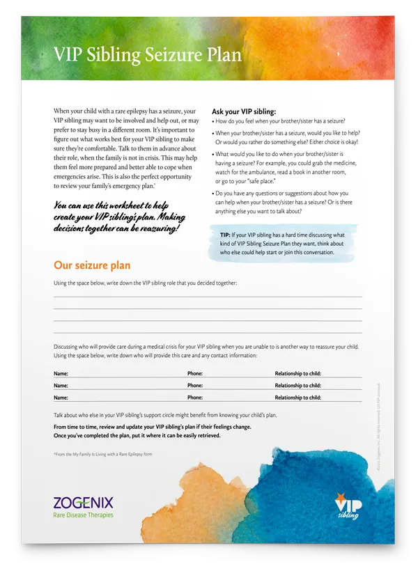 VIP Sibling Seizure Plan Form