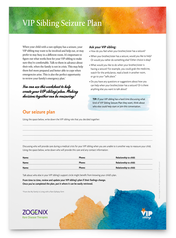 VIP Sibling Seizure Plan Form